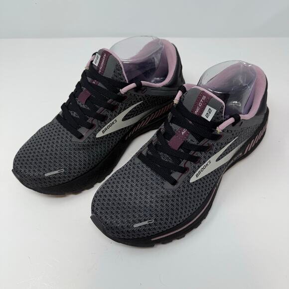 Brooks Adrenaline GT5 Women's 7.5W Black Grey Lavender Running Shoes Gear EUC - Picture 1 of 13